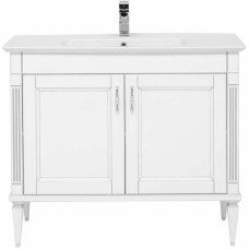 Тумба под раковину Aquanet Селена 105 201650 Белая Патина серебро