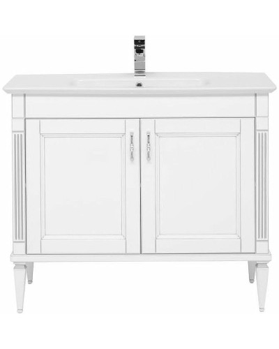 Тумба под раковину Aquanet Селена 105 201650 Белая Патина серебро