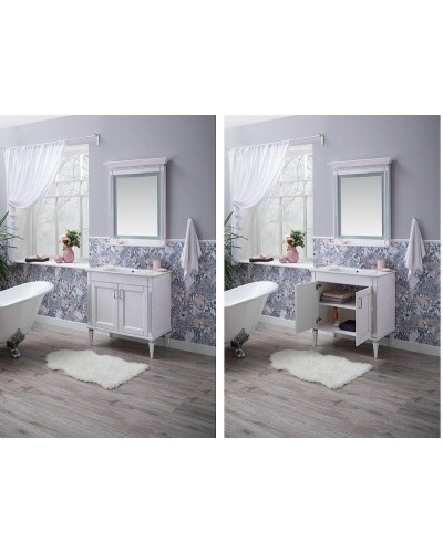 Тумба под раковину Aquanet Селена 105 201650 Белая Патина серебро