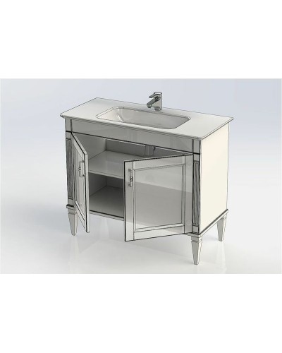 Тумба под раковину Aquanet Селена 105 201650 Белая Патина серебро