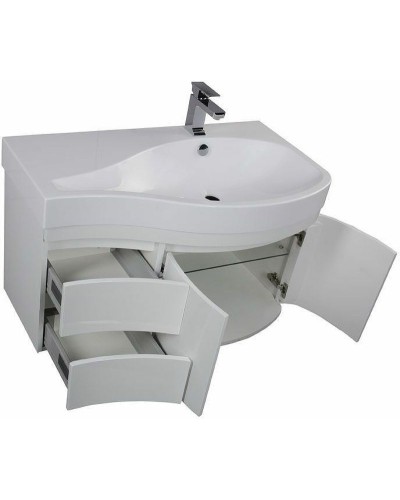Тумба под раковину Aquanet Сопрано 95 R 169633 подвесная Белая