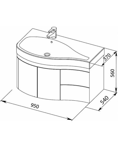 Тумба под раковину Aquanet Сопрано 95 L 169631 подвесная Белая