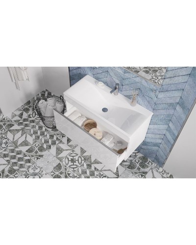 Тумба под раковину Velvex Pulsus 100 tpPUL.100-21 подвесная Белый