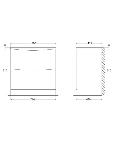 Тумба под раковину BelBagno 80 ACQUA-800-2C-PIA-BL Bianco Lucido