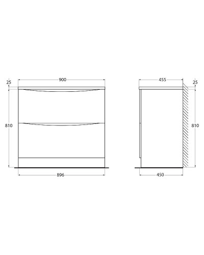 Тумба под раковину BelBagno 90 ACQUA-900-2C-PIA-BL Bianco Lucido