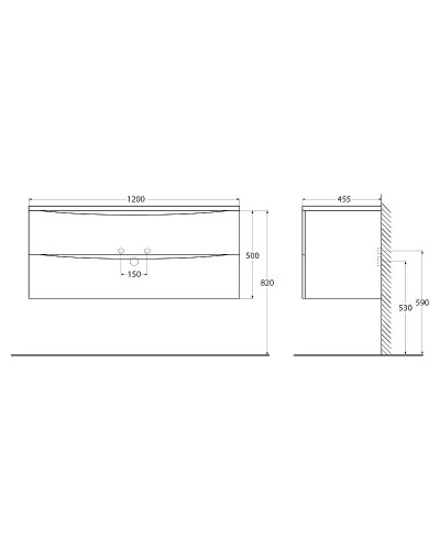 Тумба под раковину BelBagno 120 ACQUA-1200-2C-SO-BL подвесная Bianco Lucido