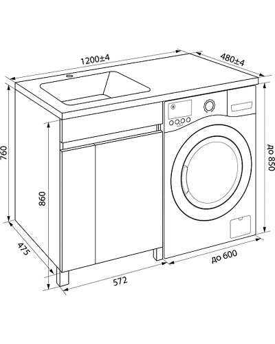 Тумба с раковиной Iddis Optima Home 120 L OPH12LDi95K Белый