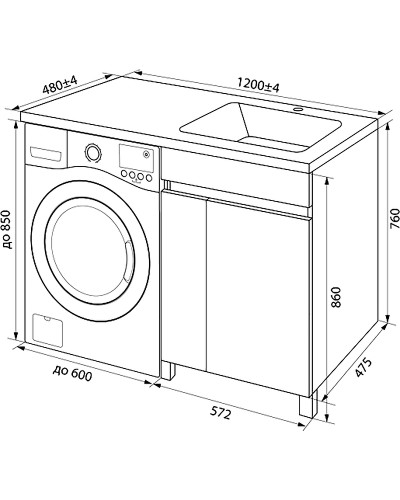 Тумба с раковиной Iddis Optima Home 120 R OPH12RDi95K Белый