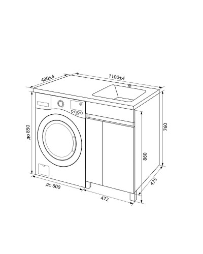 Тумба с раковиной Iddis Optima Home 110 R OPH11RDi95K Белый