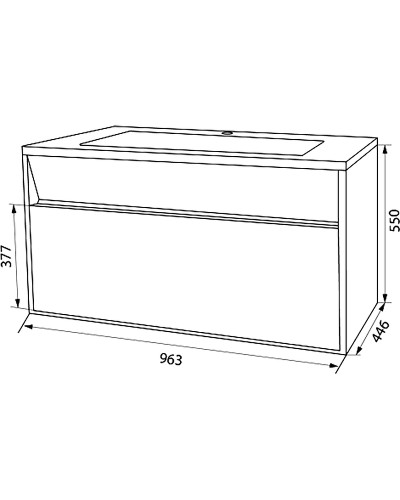 Тумба с раковиной Iddis Esper 100 ESP10W0i95K подвесная Белая