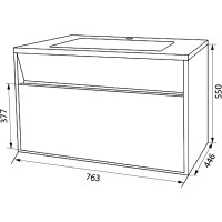 Тумба с раковиной Iddis Esper 80 ESP80W0i95K подвесная Белая