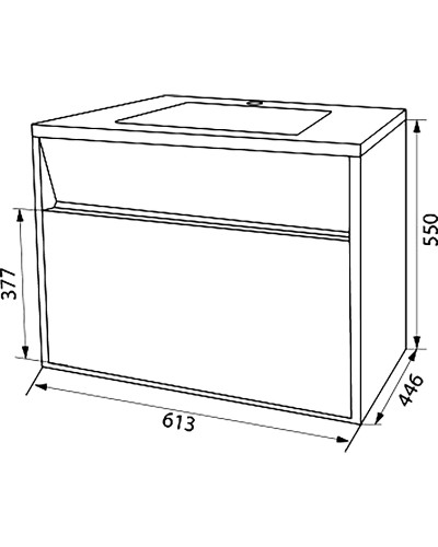 Тумба с раковиной Iddis Esper 60 ESP60W0i95K подвесная Белая