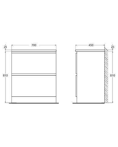 Тумба под раковину BelBagno 70 ALBANO-700-2C-PIA-BL Bianco Lucido