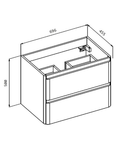 Тумба под раковину BelBagno 70 ALBANO-700-2C-SO-PS подвесная Pino Scania