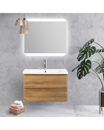 Тумба под раковину BelBagno 80 ALBANO-CER-800-2C-SO-RR подвесная Rovere Rustico