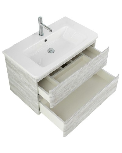 Тумба под раковину BelBagno 80 ALBANO-CER-800-2C-SO-RVB подвесная Rovere Vintage Bianco