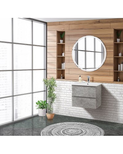 Тумба под раковину BelBagno 60 ALBANO-CER-600-2C-SO-CVG подвесная Cemento Verona Grigio