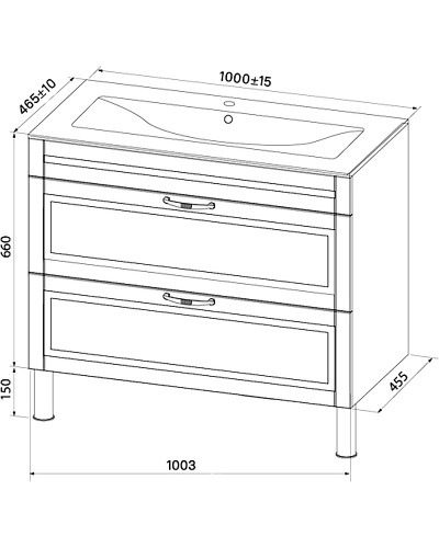 Тумба под раковину Iddis Oxford 100 OXF10W1i95 Белая матовая
