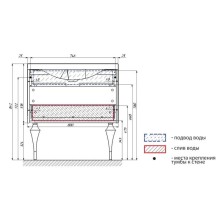 Тумба с раковиной капучино глянец 80 см Marka One Angel У67287