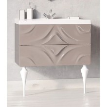 Тумба с раковиной капучино глянец 80 см Marka One Angel У67287
