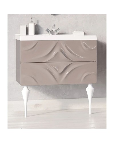Тумба с раковиной капучино глянец 80 см Marka One Angel У67287
