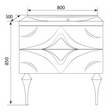 Тумба с раковиной капучино глянец 80 см Marka One Angel У67287