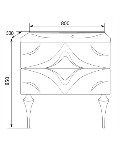 Тумба с раковиной капучино глянец 80 см Marka One Angel У67287
