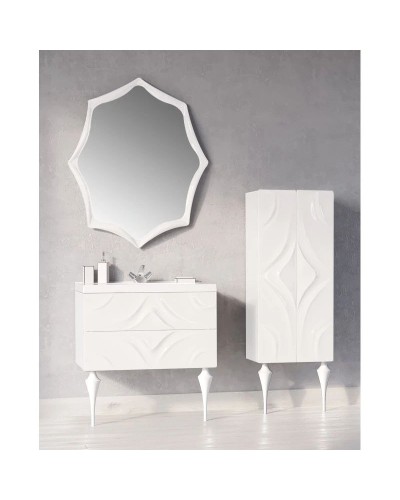 Тумба с раковиной белый глянец 80 см Marka One Angel У67285