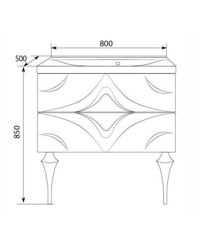 Тумба с раковиной белый глянец 80 см Marka One Angel У67285