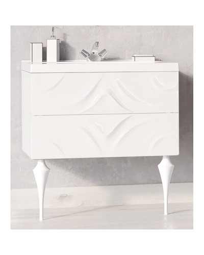 Тумба с раковиной белый глянец 80 см Marka One Angel У67285