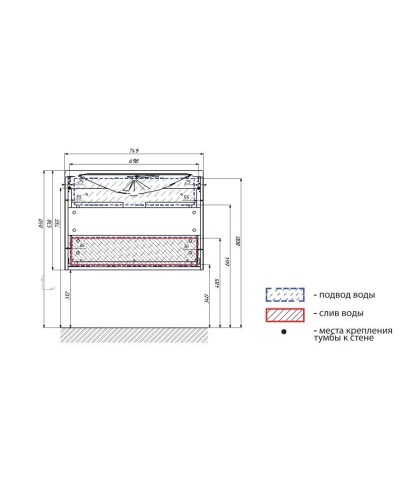 Тумба с раковиной белый глянец 74,9 см Marka One Bonne У62206
