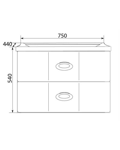 Тумба с раковиной белый глянец 74,9 см Marka One Bonne У62206