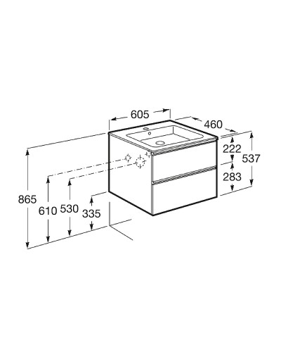 Тумба под раковину Roca The Gap 60 857397806 подвесная Белый глянец