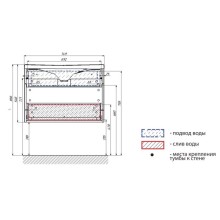 Тумба с раковиной черный дикий камень/белый глянец 74,9 см Marka One Idalgo У72786