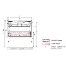 Тумба с раковиной голубой мрамор/белый глянец 74,9 см Marka One Idalgo У72785