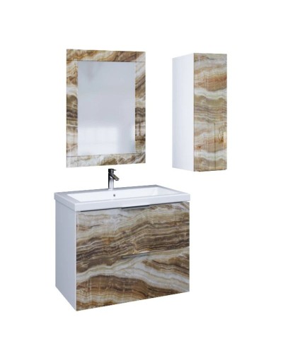 Тумба с раковиной оникс/белый глянец 74,9 см Marka One Liriya У72773