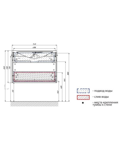 Тумба с раковиной оникс/белый глянец 74,9 см Marka One Liriya У72773