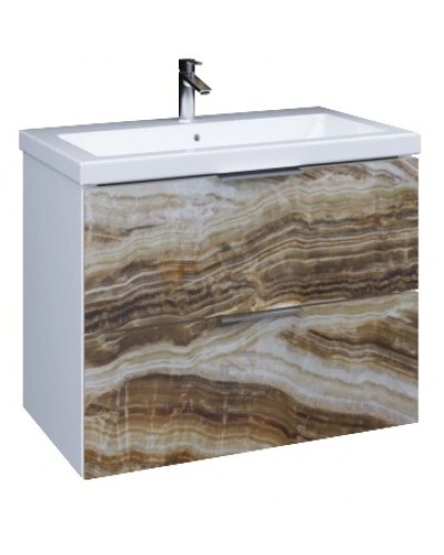 Тумба с раковиной оникс/белый глянец 74,9 см Marka One Liriya У72773