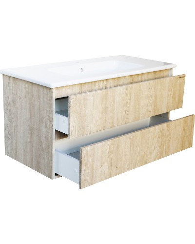 Тумба под раковину Bellezza Лоренцо 100 4639117270479 подвесная Дуб светлый
