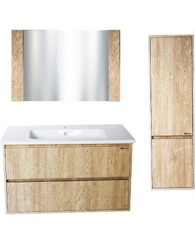 Тумба под раковину Bellezza Лоренцо 100 4639117270479 подвесная Дуб светлый