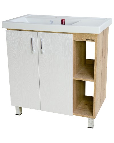 Тумба под раковину Bellezza Рона 80 R 4634113030508 Натуральный дуб Белая