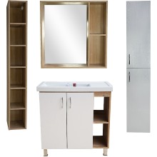 Тумба под раковину Bellezza Рона 80 R 4634113030508 Натуральный дуб Белая