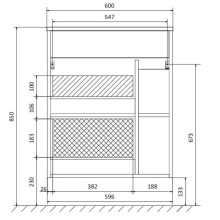 Тумба с раковиной белый глянец 60 см 1Marka Lido У75329