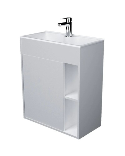 Тумба с раковиной белый глянец 60 см 1Marka Lido У75329