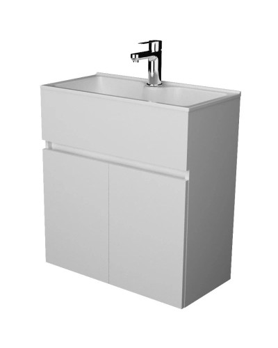 Тумба с раковиной белый глянец 60 см 1Marka Mira У75328