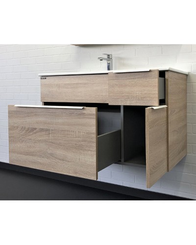 Тумба с раковиной Comforty Варна 90 00-00009919 подвесная Дуб сонома