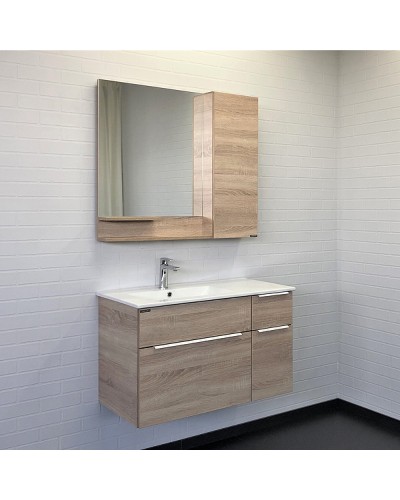 Тумба с раковиной Comforty Варна 90 00-00009919 подвесная Дуб сонома