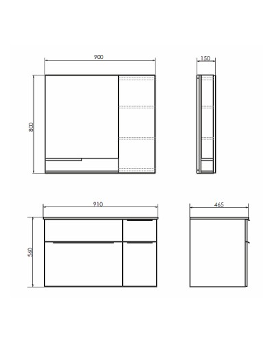 Тумба с раковиной Comforty Варна 90 00-00009919 подвесная Дуб сонома
