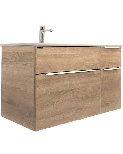 Тумба с раковиной Comforty Варна 90 00-00009919 подвесная Дуб сонома