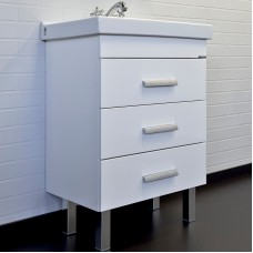 Тумба с раковиной Comforty Никосия 60Н 00-00011160 Белая глянцевая